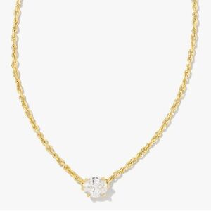 Kendra Scott Cailin Pendant Necklace Gold w/ cubic zirconia stone